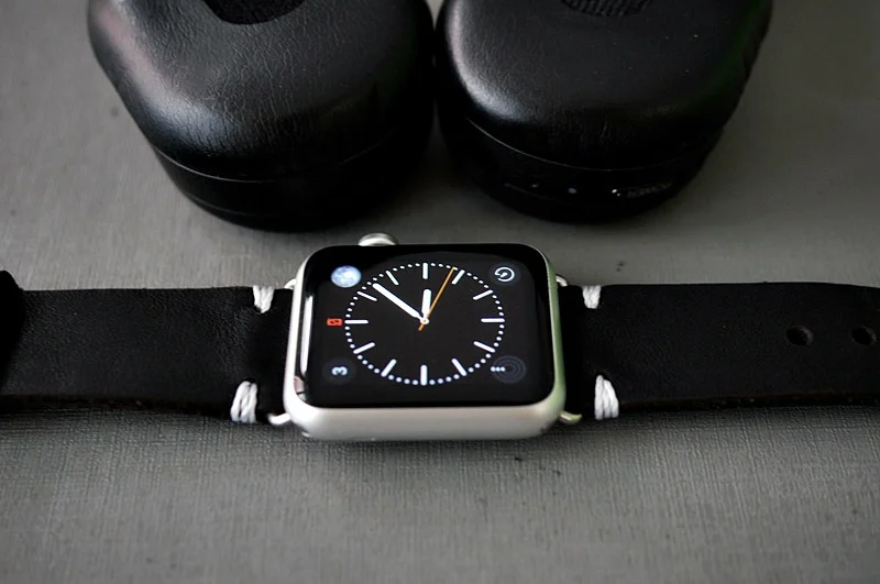 AWBF20-D123-WHITE handgefertigt Vintage Leder Uhrenarmband incl. Lugs Adapter für Apple Watch 1 und 2 (oder Apple Watch Sport) 42mm oder 38mm – Bild 3